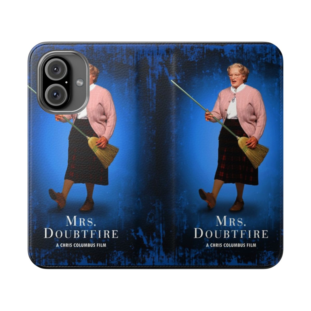 Mrs. Doubtfire-inspired flip cover phone case