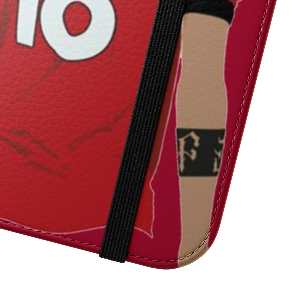 Flip cover phone case with Manchester United FC inspired design - Close Up