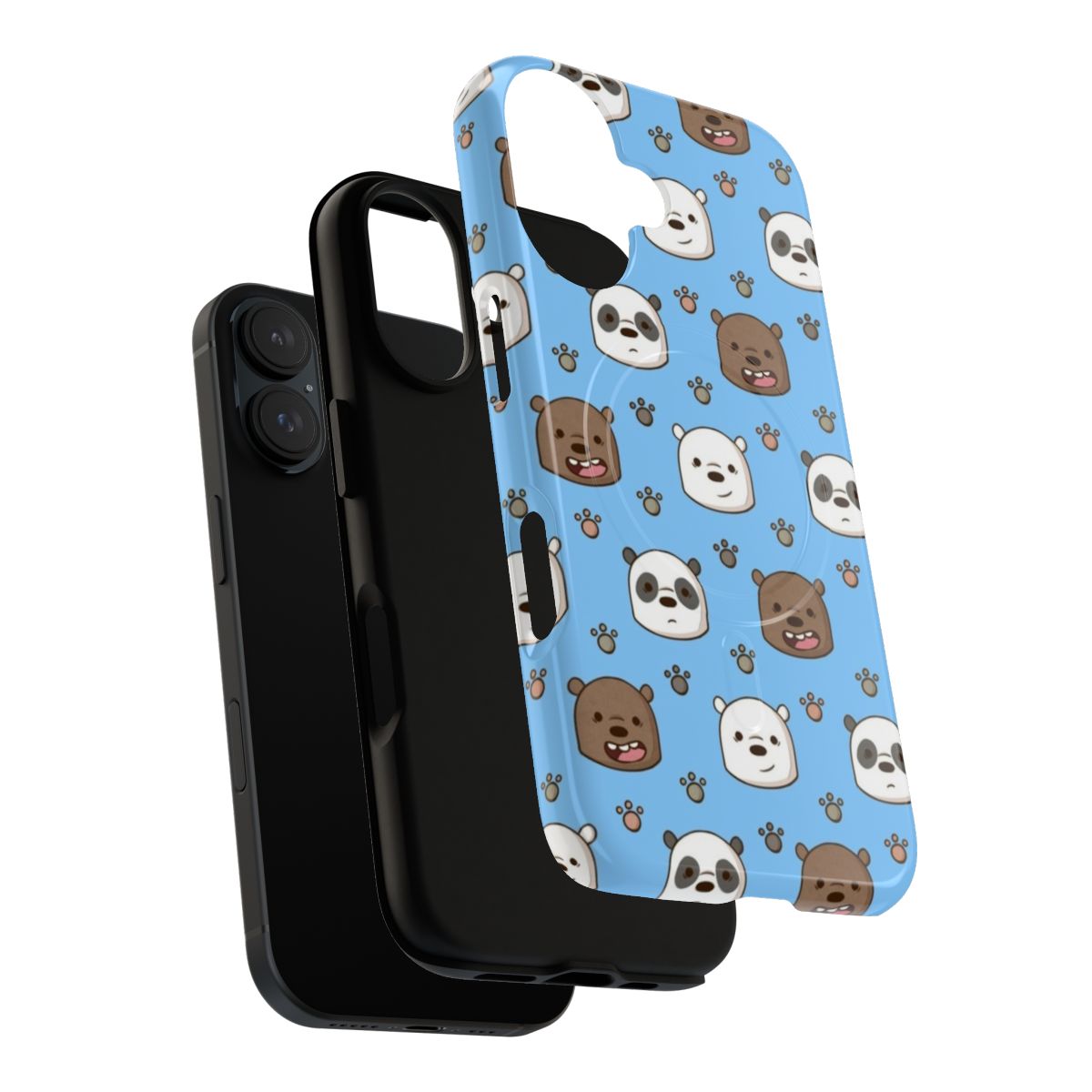 A durable and protective magnetic phone case featuring the beloved cartoon characters from We Bare Bears. - Layers