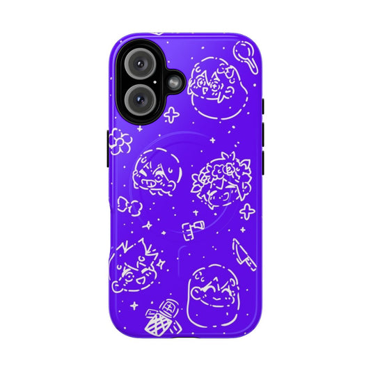 Omori-themed magnetic phone case with a starry purple design