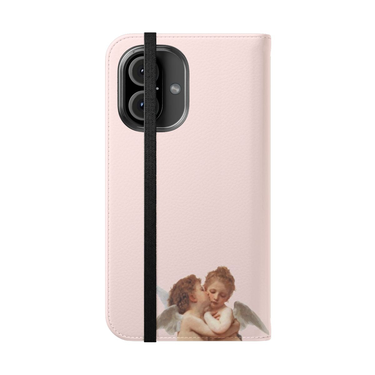 Charming Renaissance-style angel phone case with a vintage aesthetic - Folded Front