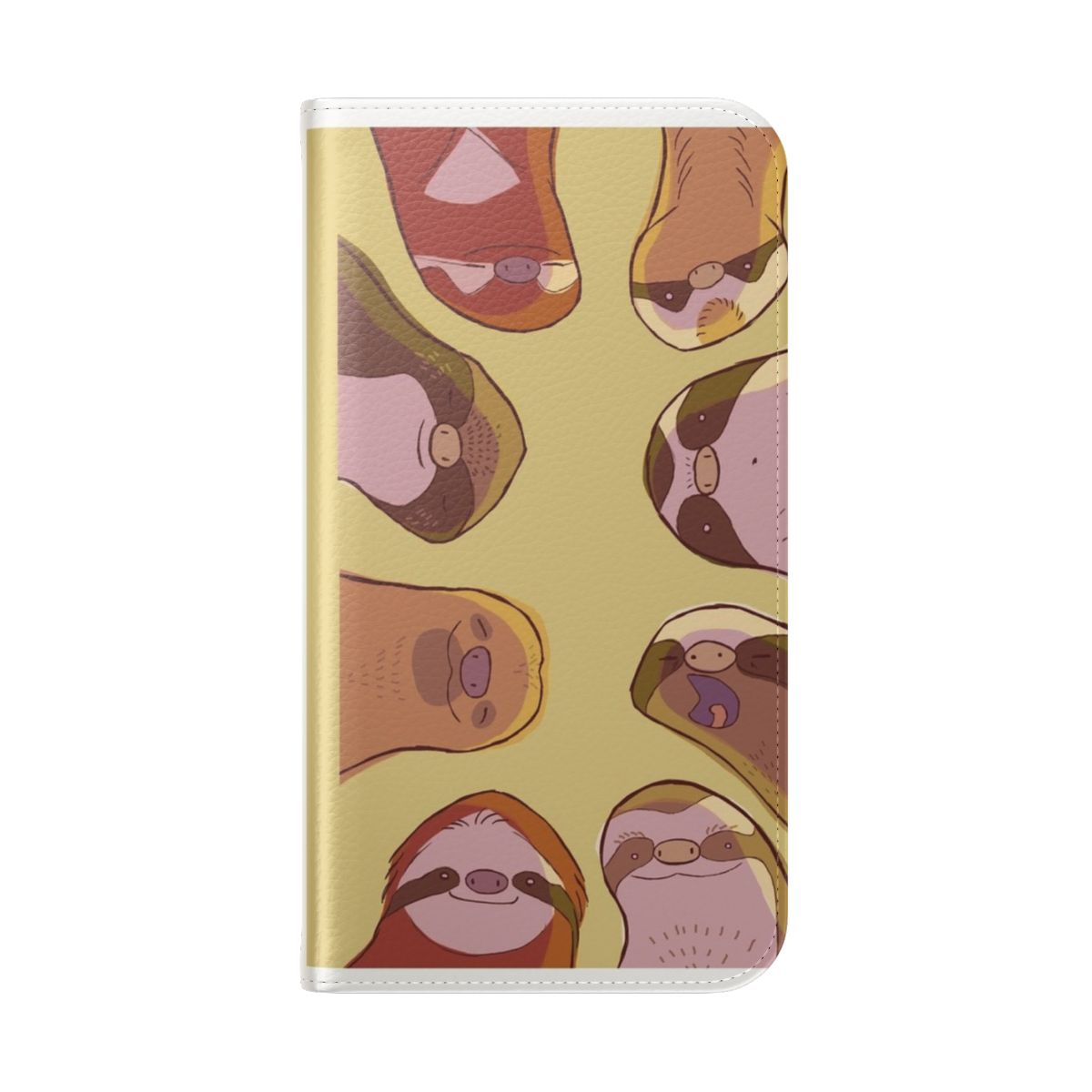 Sloth print flip phone case - Folded Back