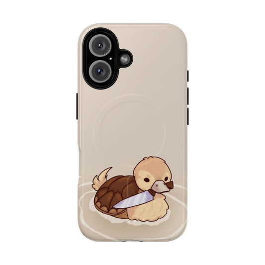 Turtleduck with a knife on a magnetic tough phone case inspired by Avatar: The Last Airbender