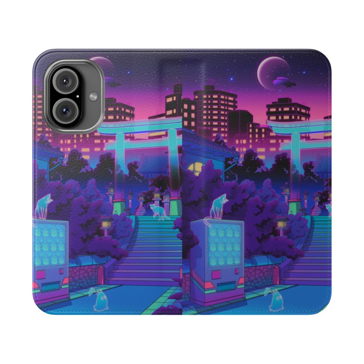 Anime-inspired aesthetic vaporwave phone case cover