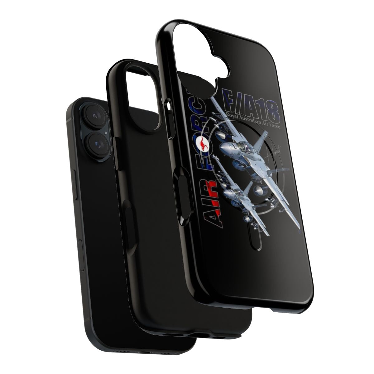 Phone case with detailed F-18 Hornet fighter jet artwork - Layers