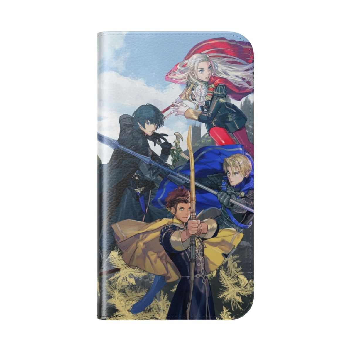 Vibrant and durable phone case featuring characters from the hit Fire Emblem: Three Houses video game - Folded Back