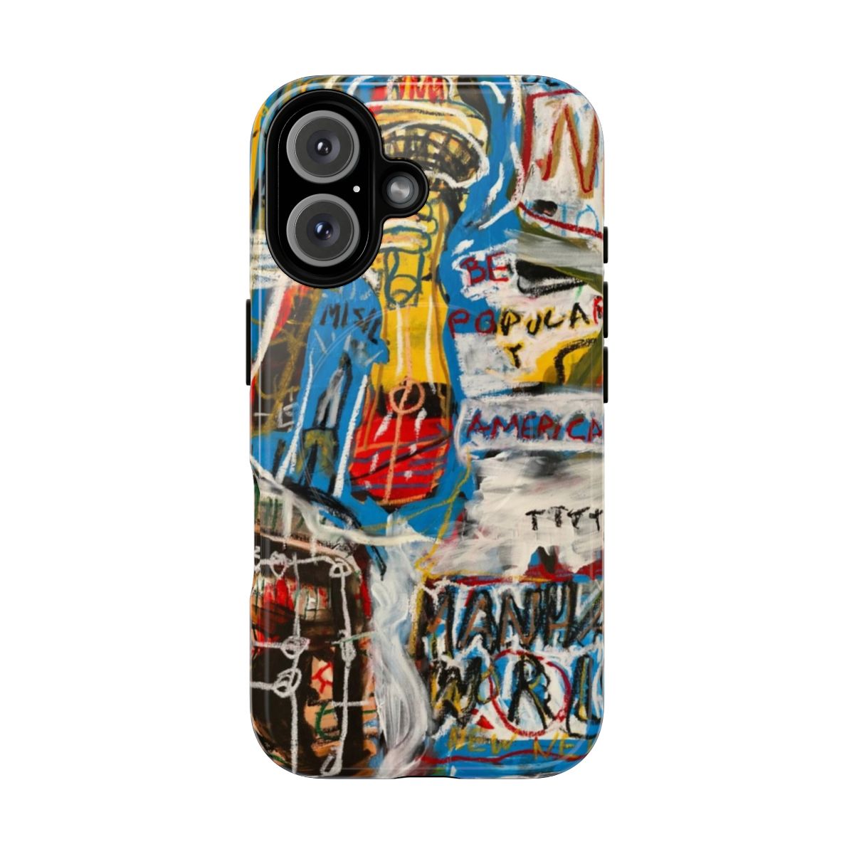 Vibrant Manhattan cityscape design on a durable protective phone case.