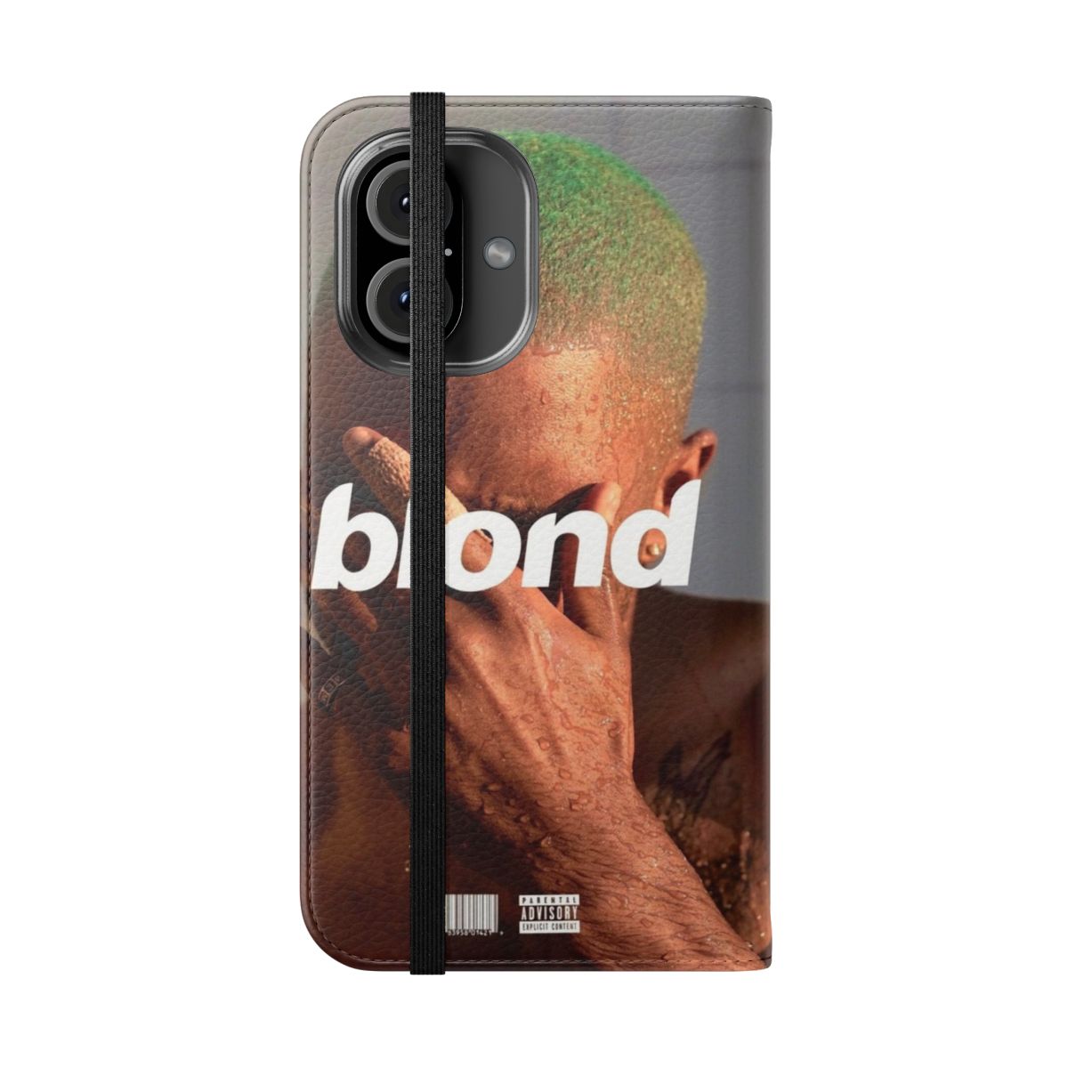 Colorful Frank Ocean-inspired phone case with a green hair design - Folded Front