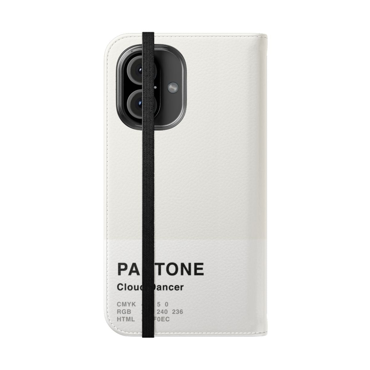 Pantone grey flip cover phone case with a simple, minimalist design - Folded Front