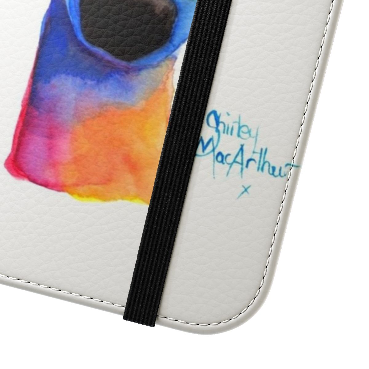 Whippet and greyhound print phone case featuring a watercolor floral 'pansy' design - Close Up