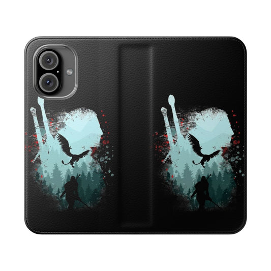 Magical fantasy-themed phone case with Witcher-inspired design