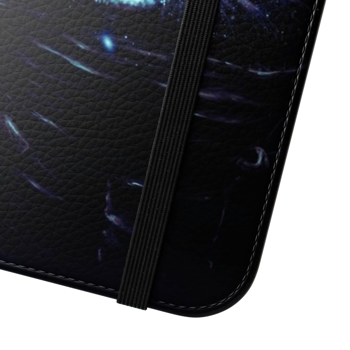 A stylish and protective phone case with a surreal, space-themed design featuring galaxies, stars, and an astronaut. - Close Up