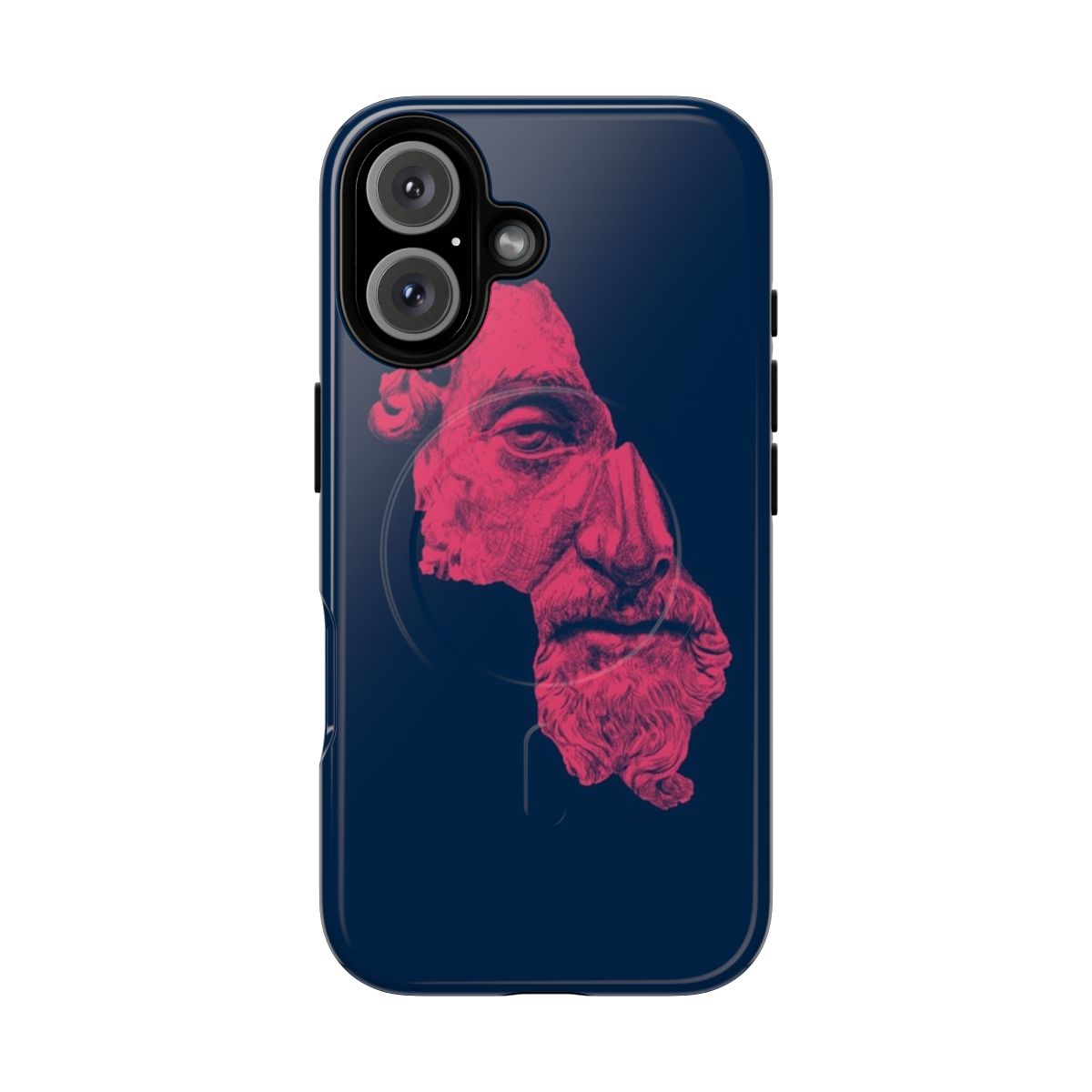 Distorted art phone case featuring a portrait of the Roman emperor Marcus Aurelius