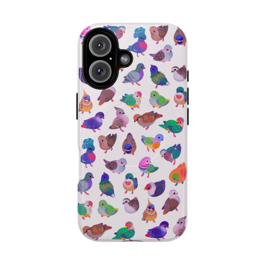 Colorful and vibrant phone case featuring a tropical bird, such as a pigeon or dove, in a nature-inspired setting.