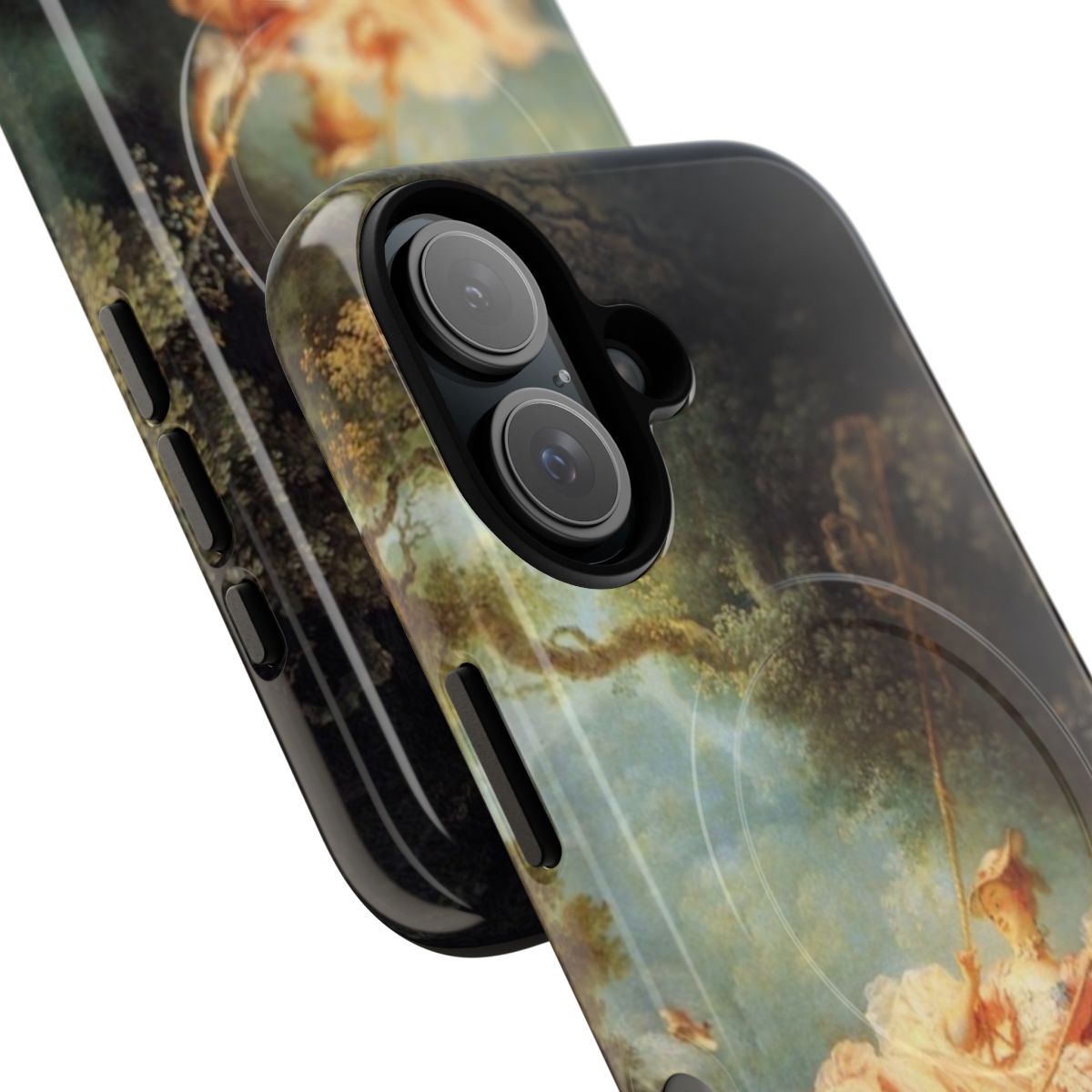 Magnetic tough phone case with Fragonard's famous painting The Swing - Detail