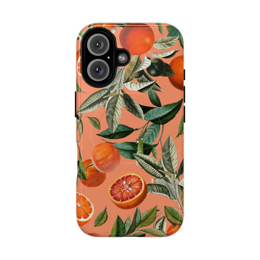 Vintage floral dark botanical phone case with jungle leaf design