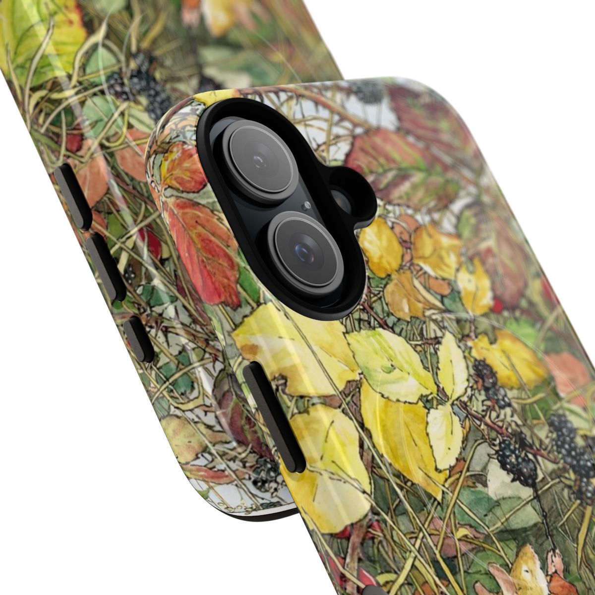 Blackberry picking phone case with Brambly Hedge-inspired design - Detail