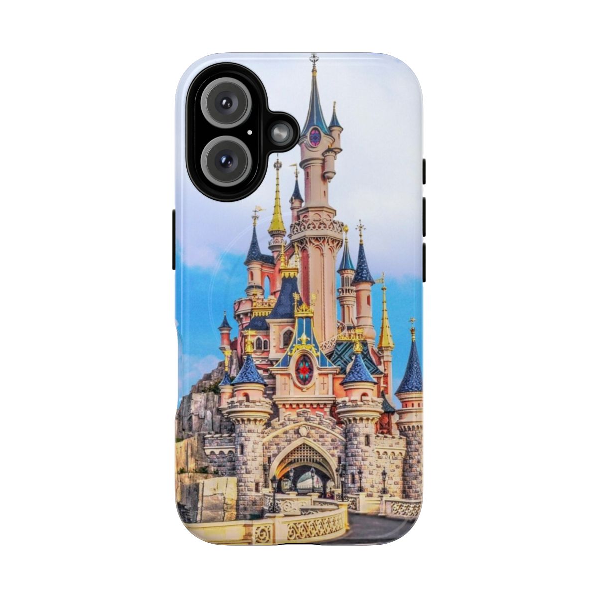 Enchanting Disney-Inspired Castle Phone Case featuring a vintage photochrom-style design