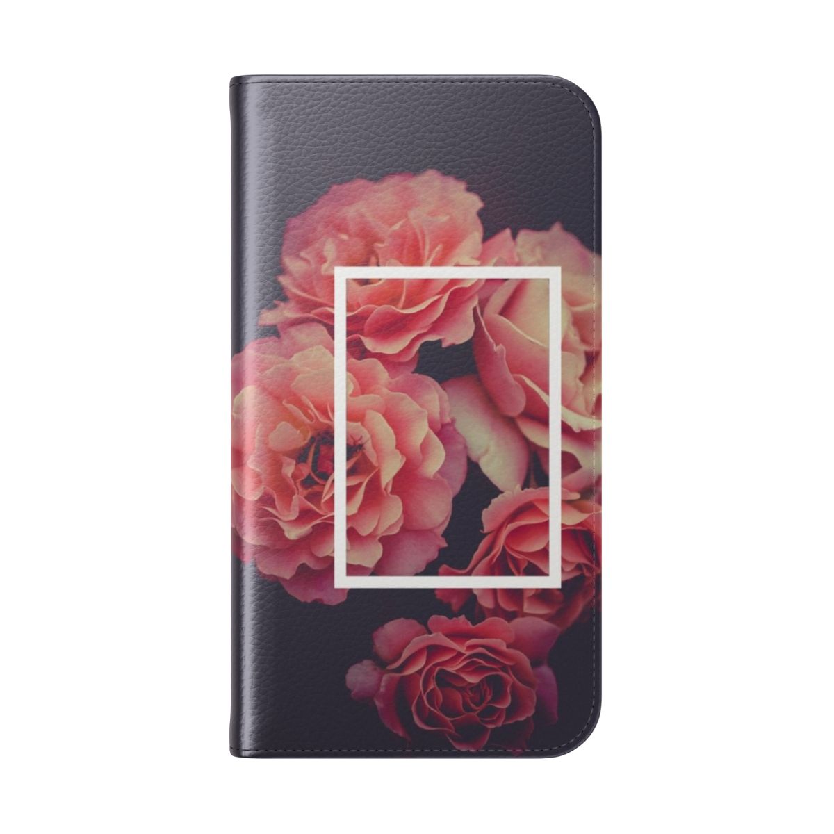 Floral Rectangle Flip Cover Phone Case for The 1975 Fans - Folded Back