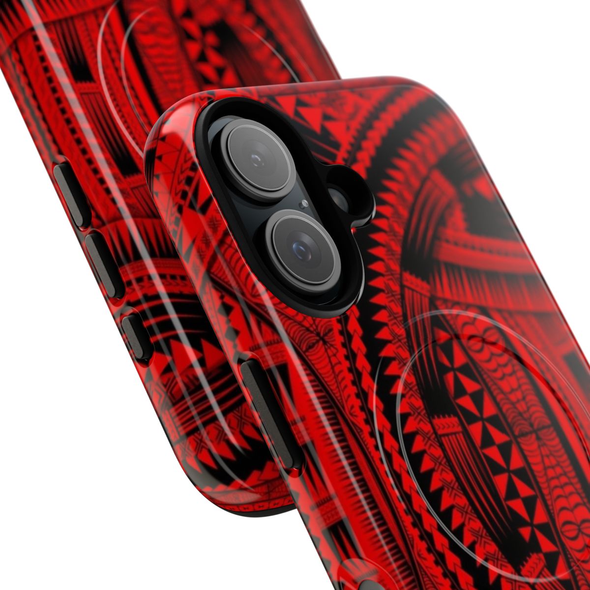 Polynesian design phone case with magnetic and tough features - Detail