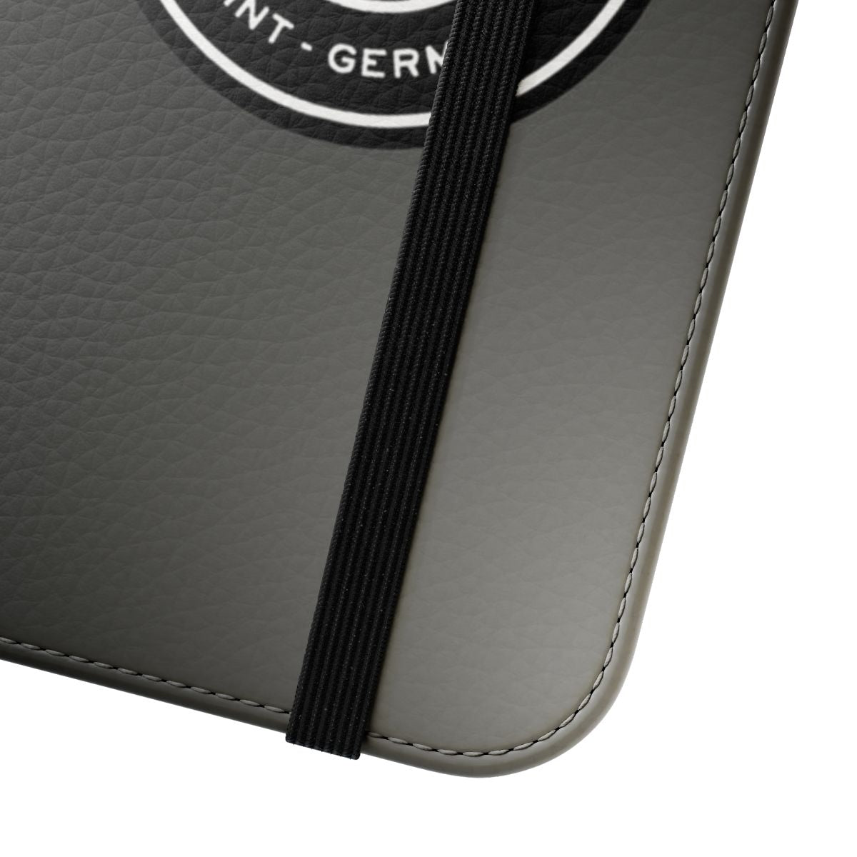 Black and white flip cover phone case inspired by Paris Saint-Germain football club - Close Up