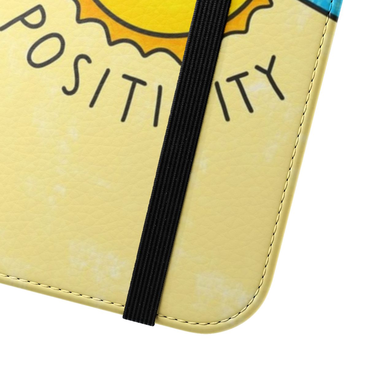 Colorful and cheerful phone case with a positive quote and rainbow design - Close Up