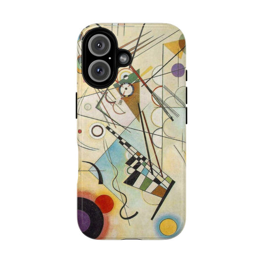 Abstract art phone case featuring Kandinsky-inspired design