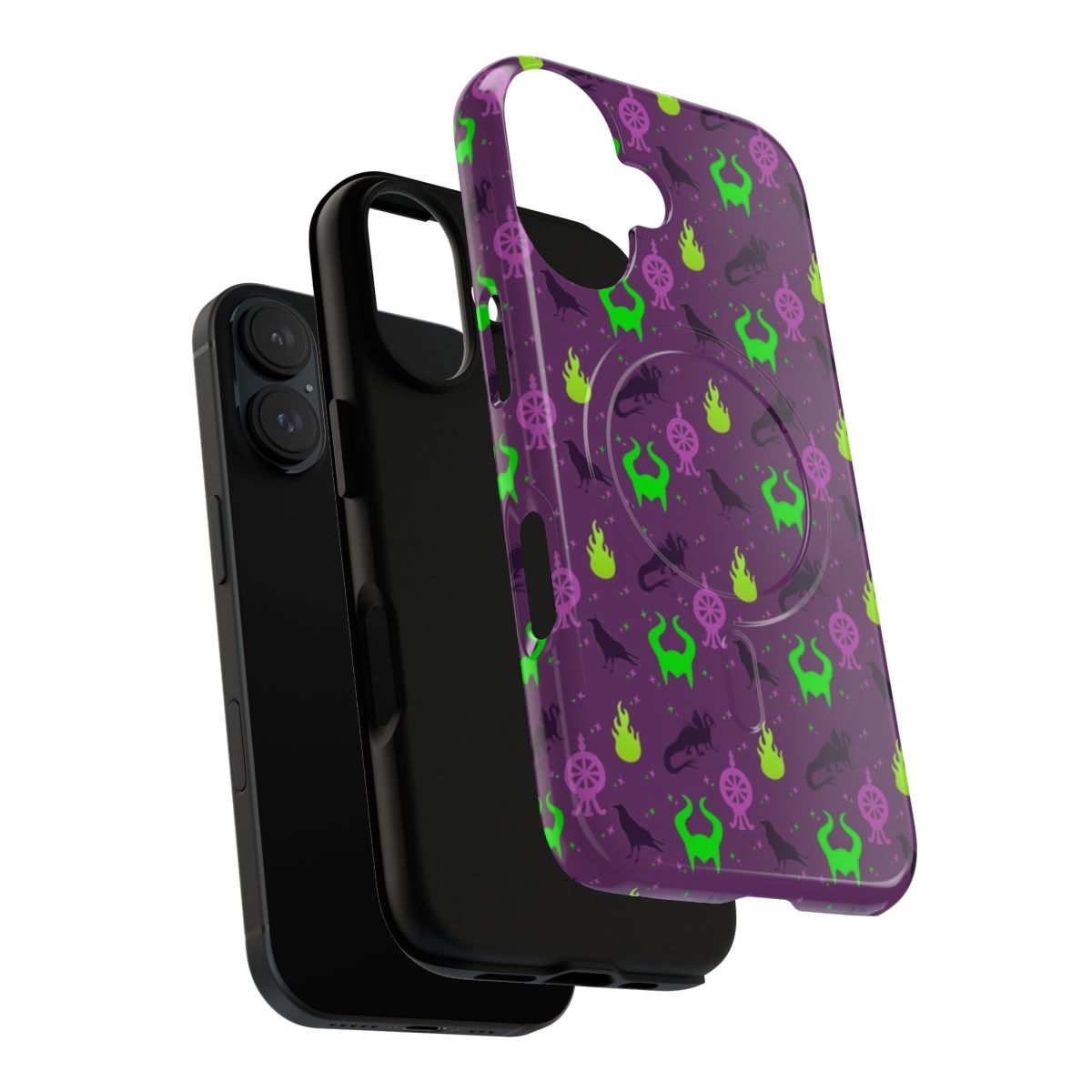 Maleficent-inspired phone case with a villainous pattern - Layers