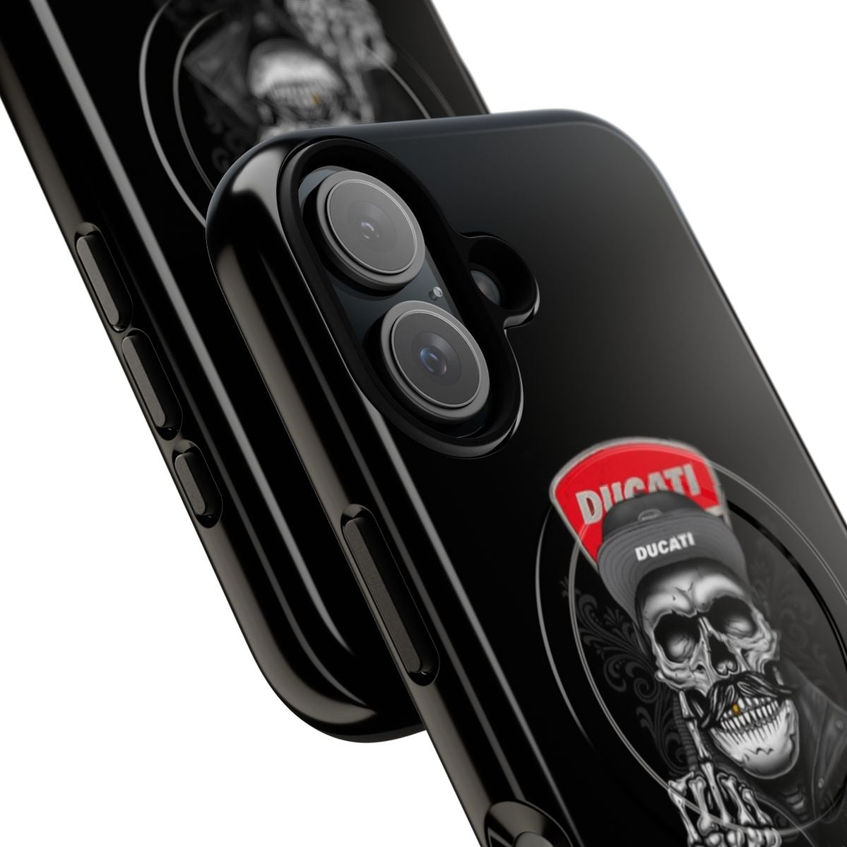 Durable and stylish Ducati-inspired phone case with a magnetic closure - Detail