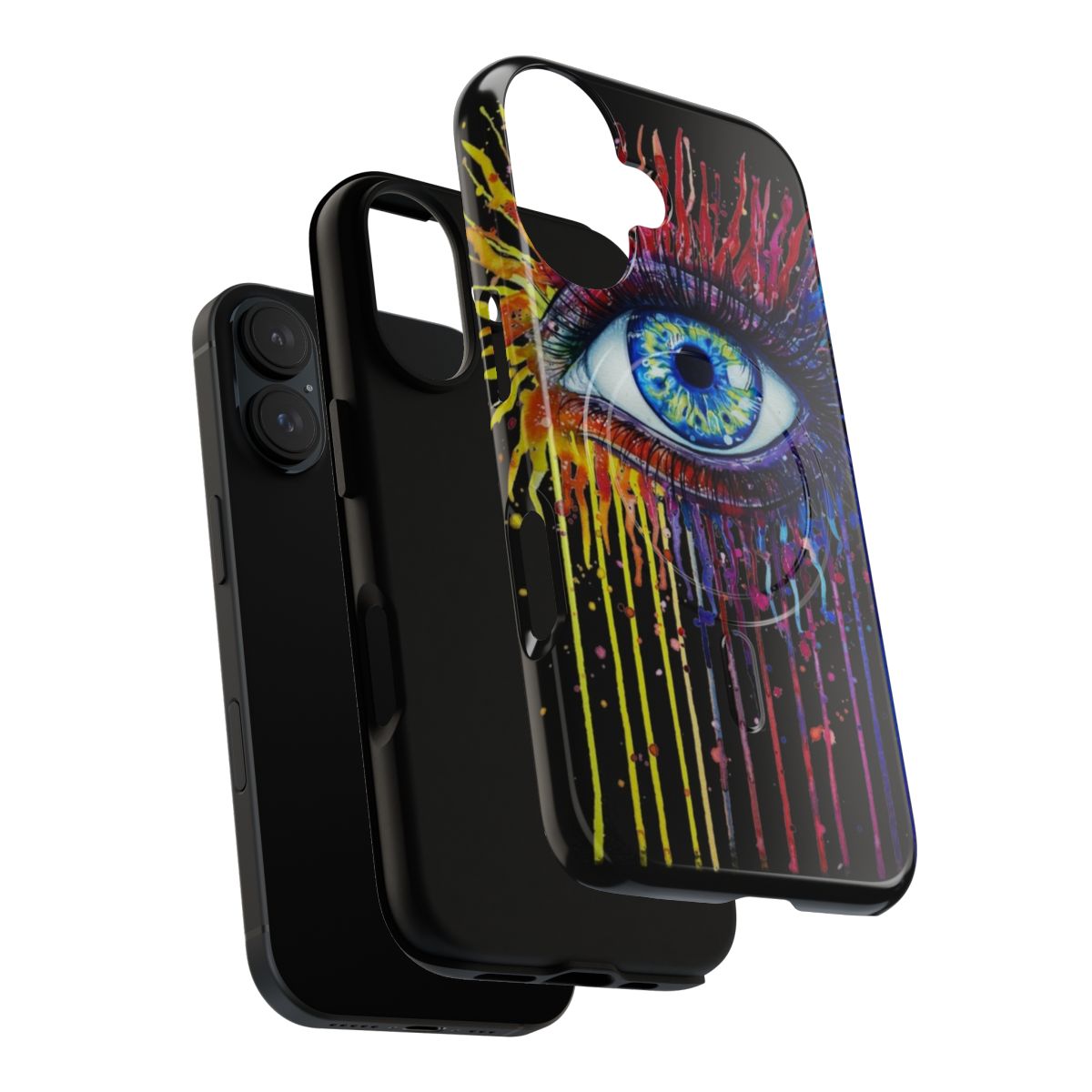 Magnetic tough phone case with eye design - Layers