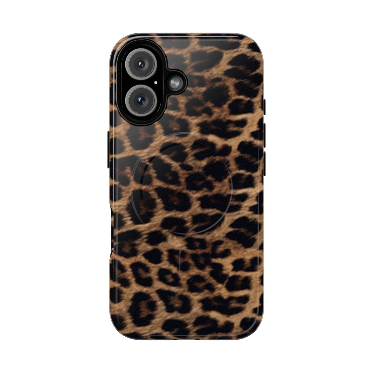 Leopard print magnetic tough phone case