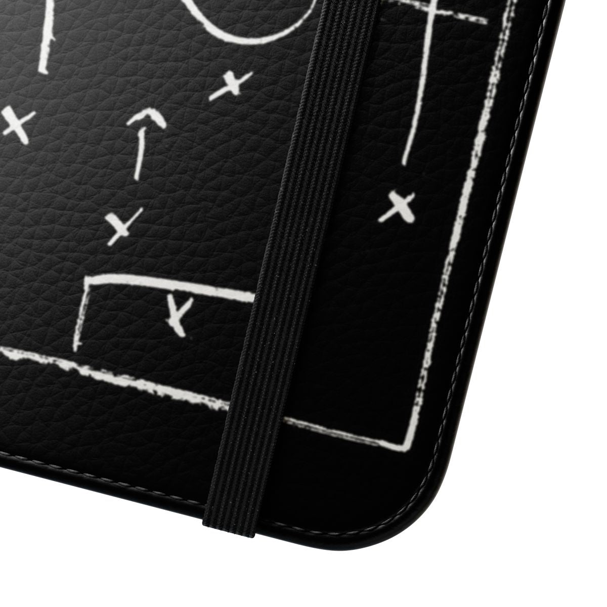 Flip cover phone case with soccer and football tactics design - Close Up