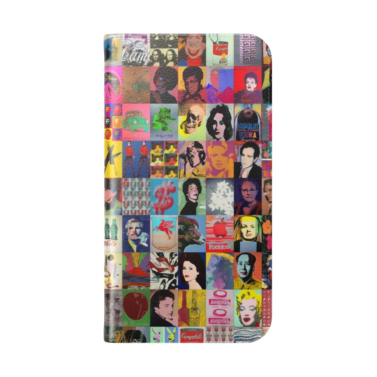 Colorful pop art phone case with Andy Warhol-inspired design - Folded Back