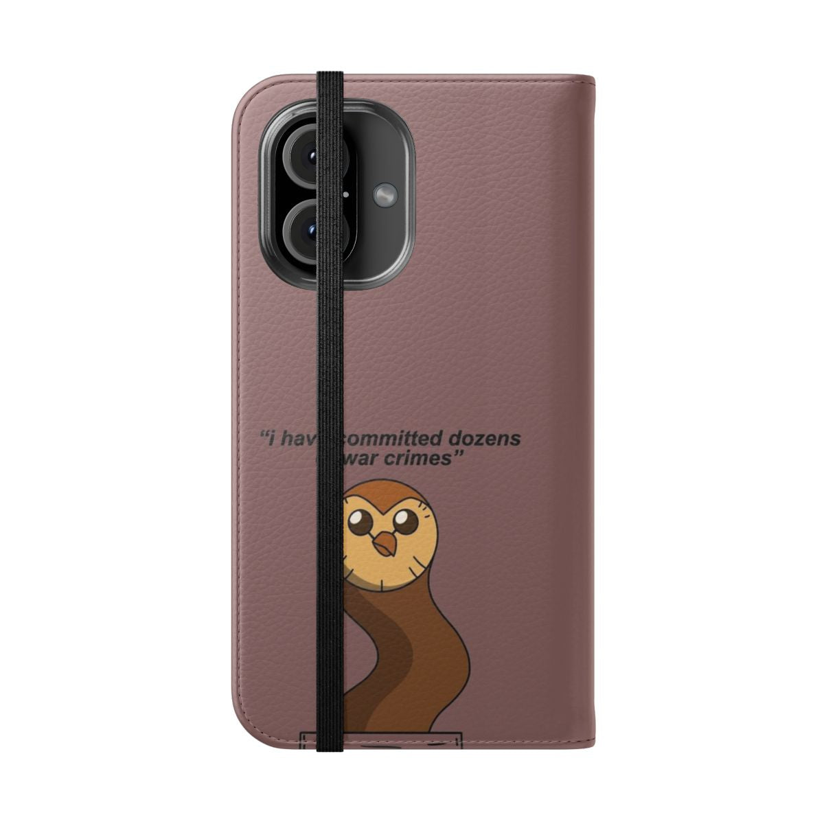 Cartoon flip phone case with Hooty the owl from The Owl House TV show - Folded Front