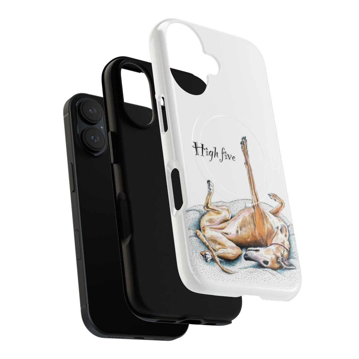 Greyhound high five design on a magnetic tough phone case - Layers