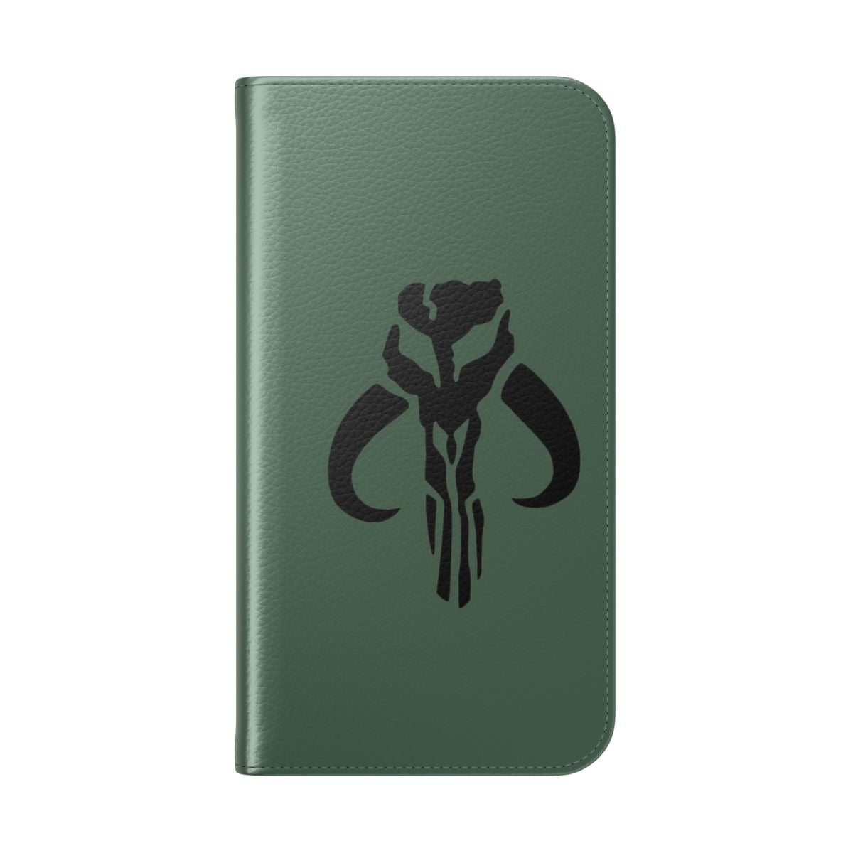 Mandalore-themed flip cover phone case with Star Wars characters - Folded Back