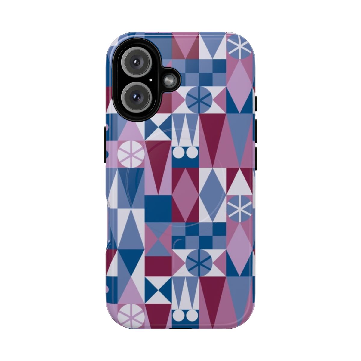 Colorful phone case with a vibrant design inspired by Mary Blair's artwork for Disney's "It's a Small World"