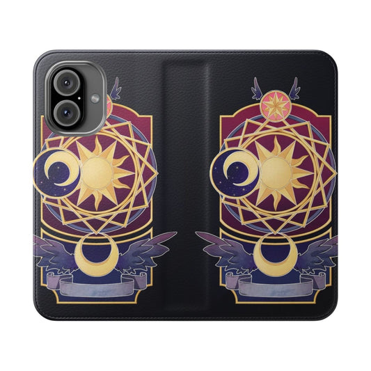 Flip cover phone case with Cardcaptor Sakura's magical spell circle design