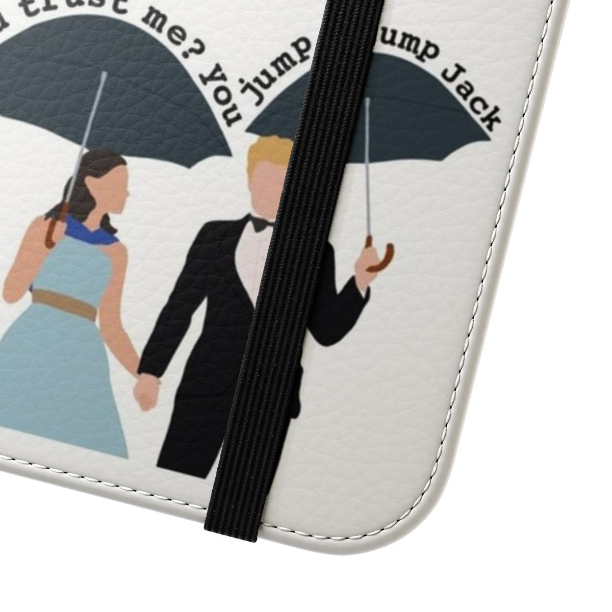 Gilmore Girls themed flip cover phone case with "You jump, I jump, Jack" design - Close Up