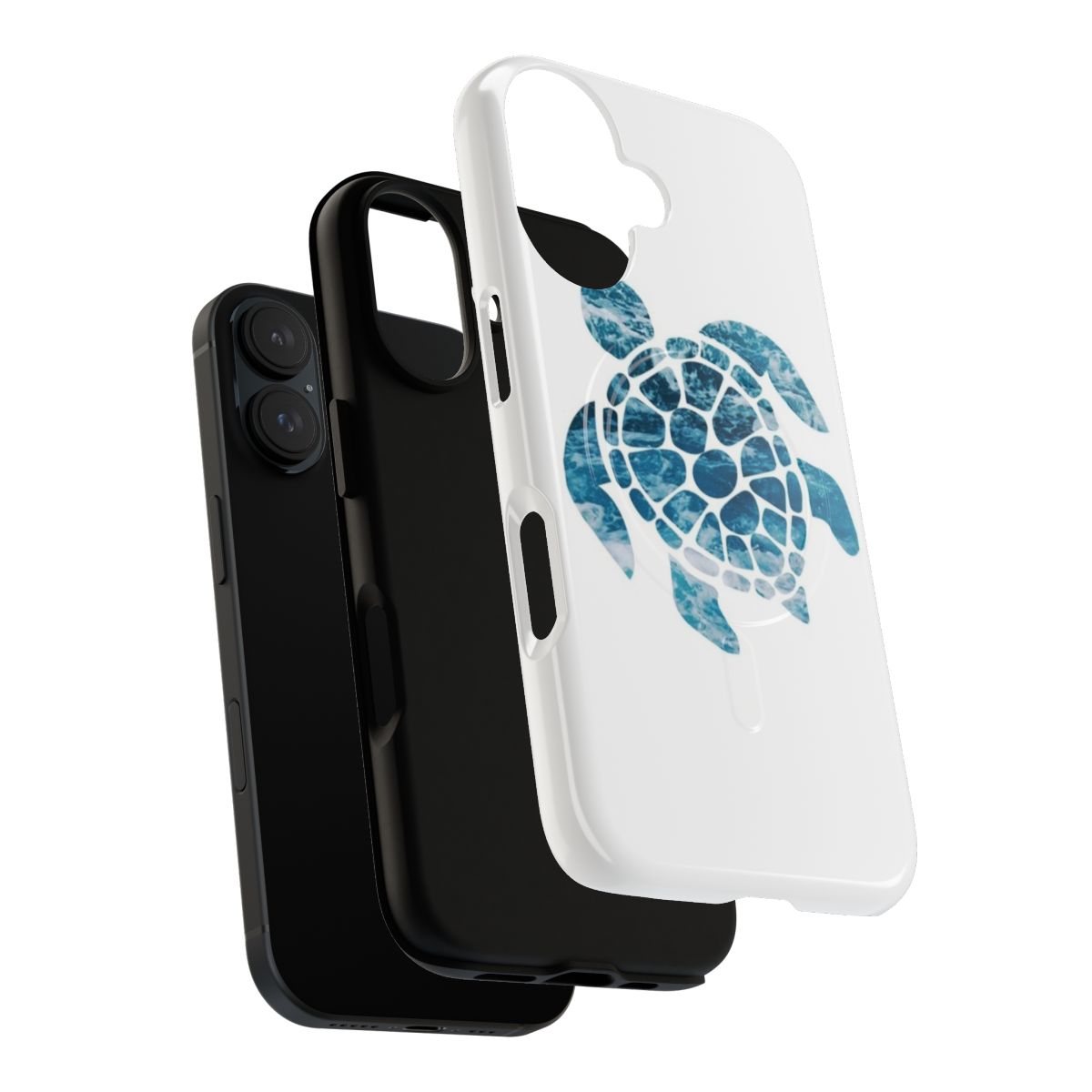 Coastal-inspired ocean sea turtle phone case with a tough magnetic design - Layers