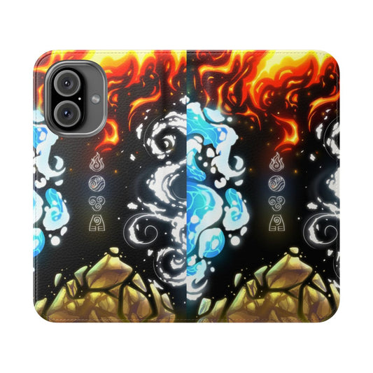 Flip cover phone case featuring the four elements of Avatar: The Last Airbender