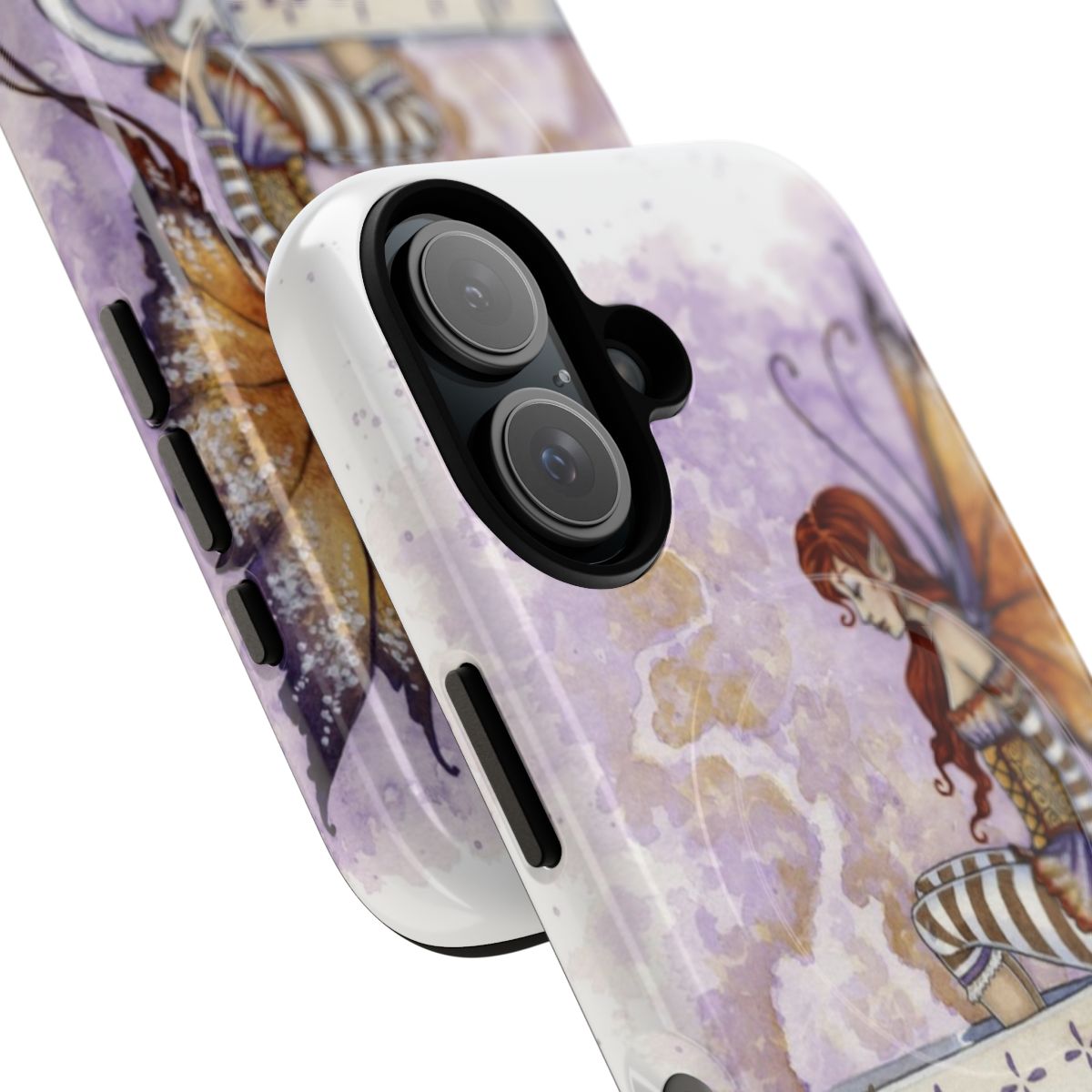 Warm Toes Fantasy Tea Cup Phone Case with Faery Illustration - Detail