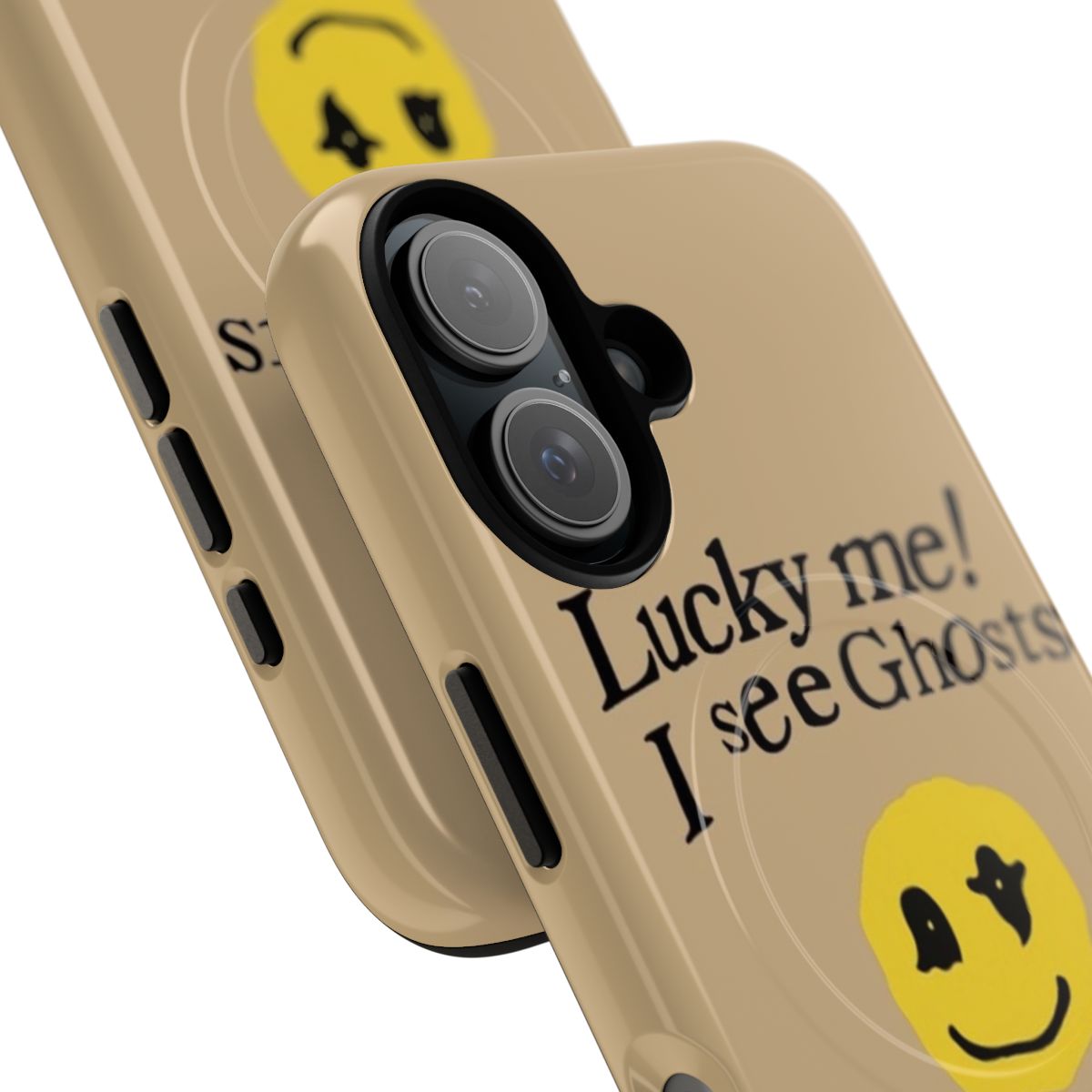 Magnetic tough phone case with a "See Ghosts" graphic design - Detail