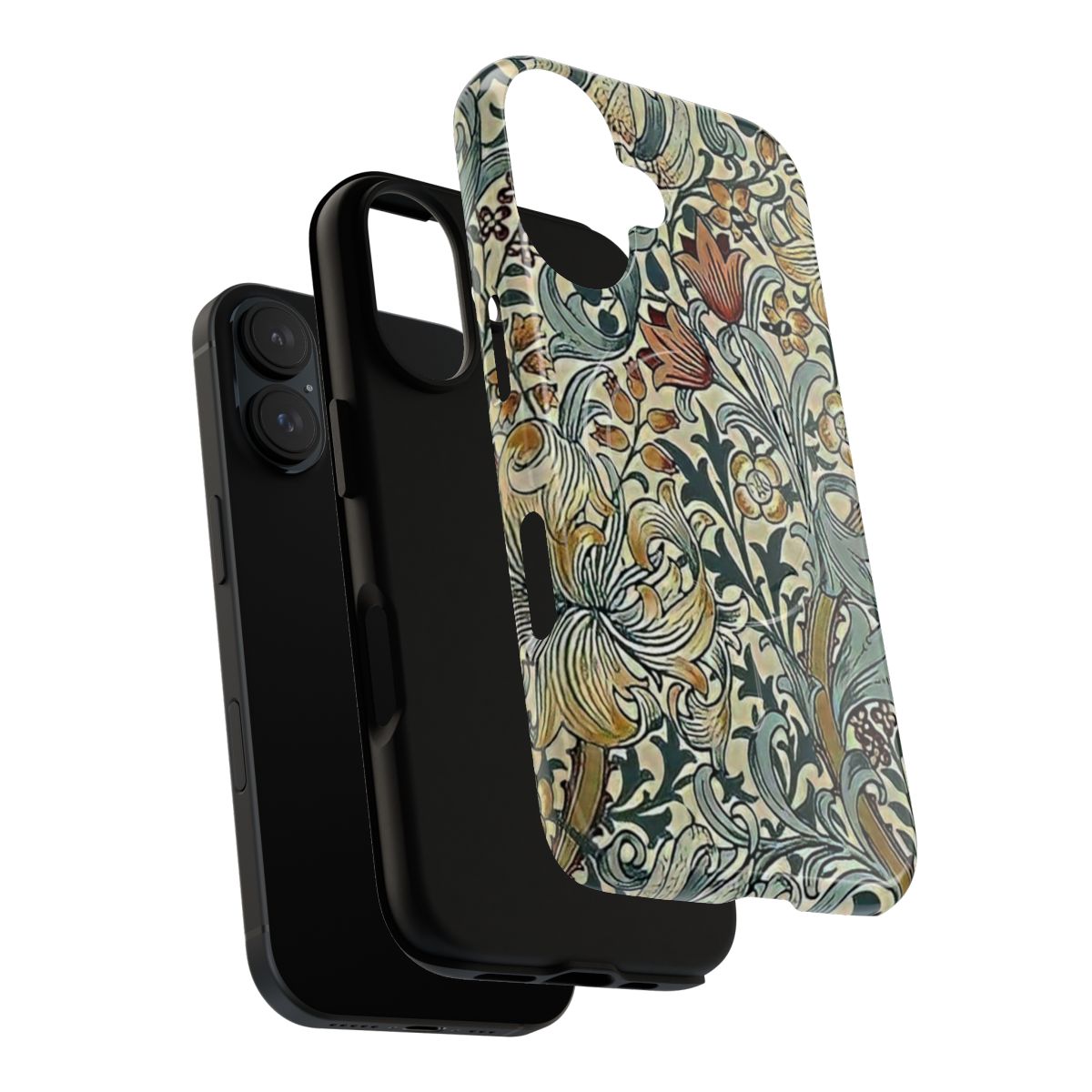 A magnetic tough phone case featuring a vintage-inspired floral design by renowned artist William Morris. - Layers