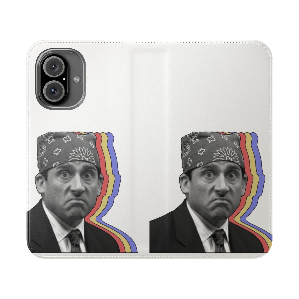 Prison Mike inspired layered flip phone case featuring a design from the hit TV show The Office.