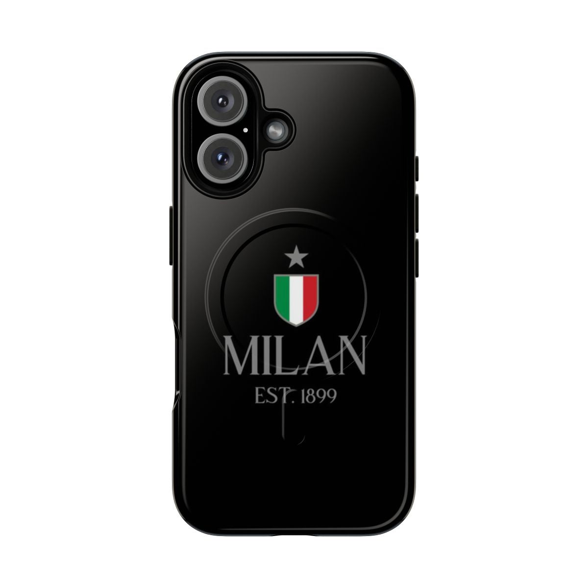 Grey magnetic tough phone cases with AC Milan and Rossoneri design