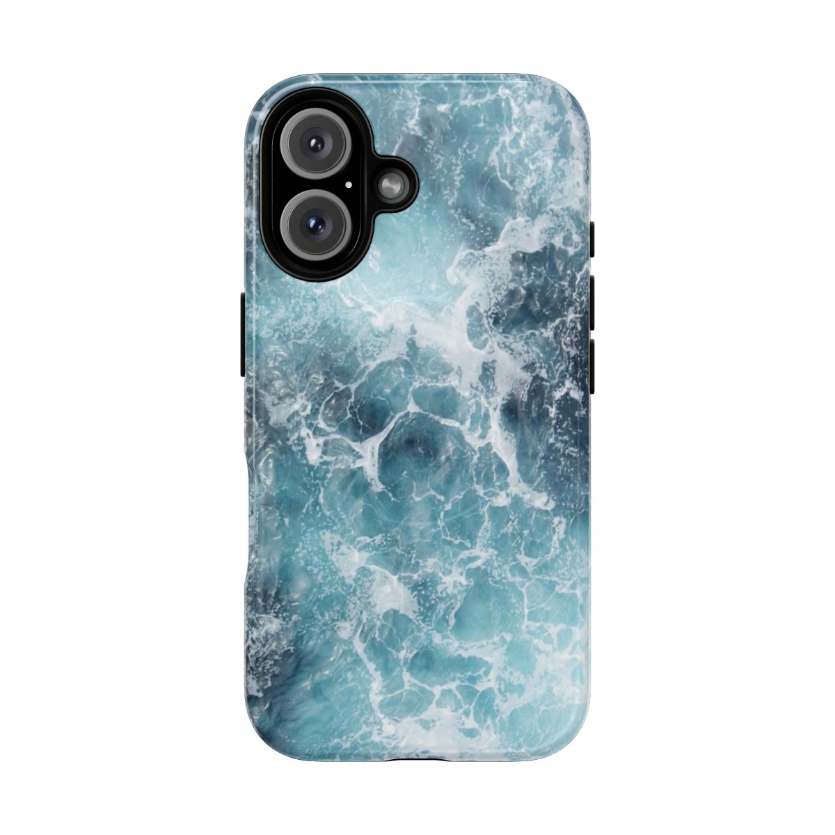 Ocean-themed phone case with magnetic closure and durable, water-resistant design