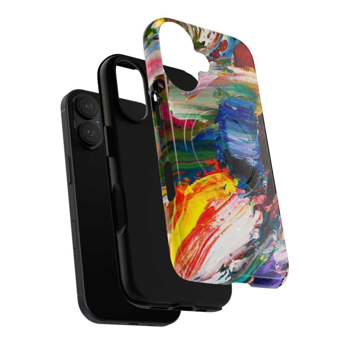 Colorful abstract art phone case with bold brush strokes - Layers