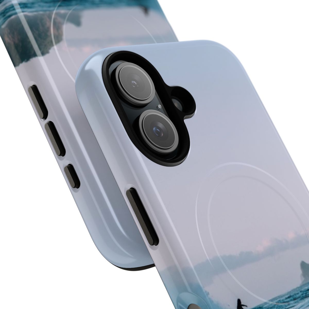 Waterproof and magnetic phone case with surf and beach design - Detail