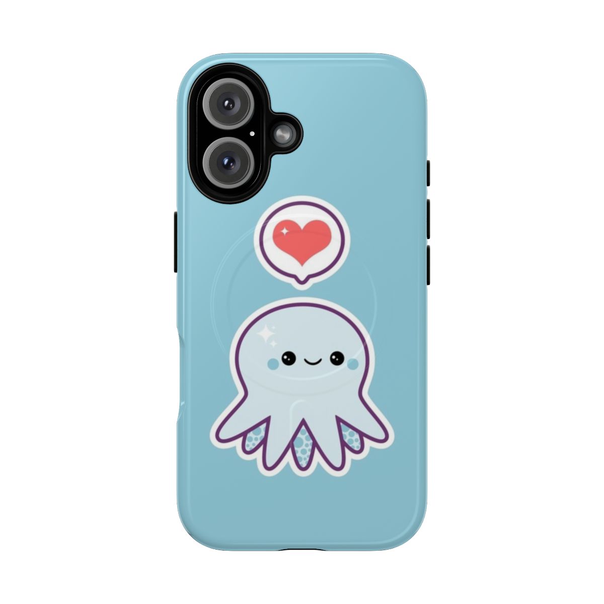 Cute blue octopus phone case with magnetic tough design